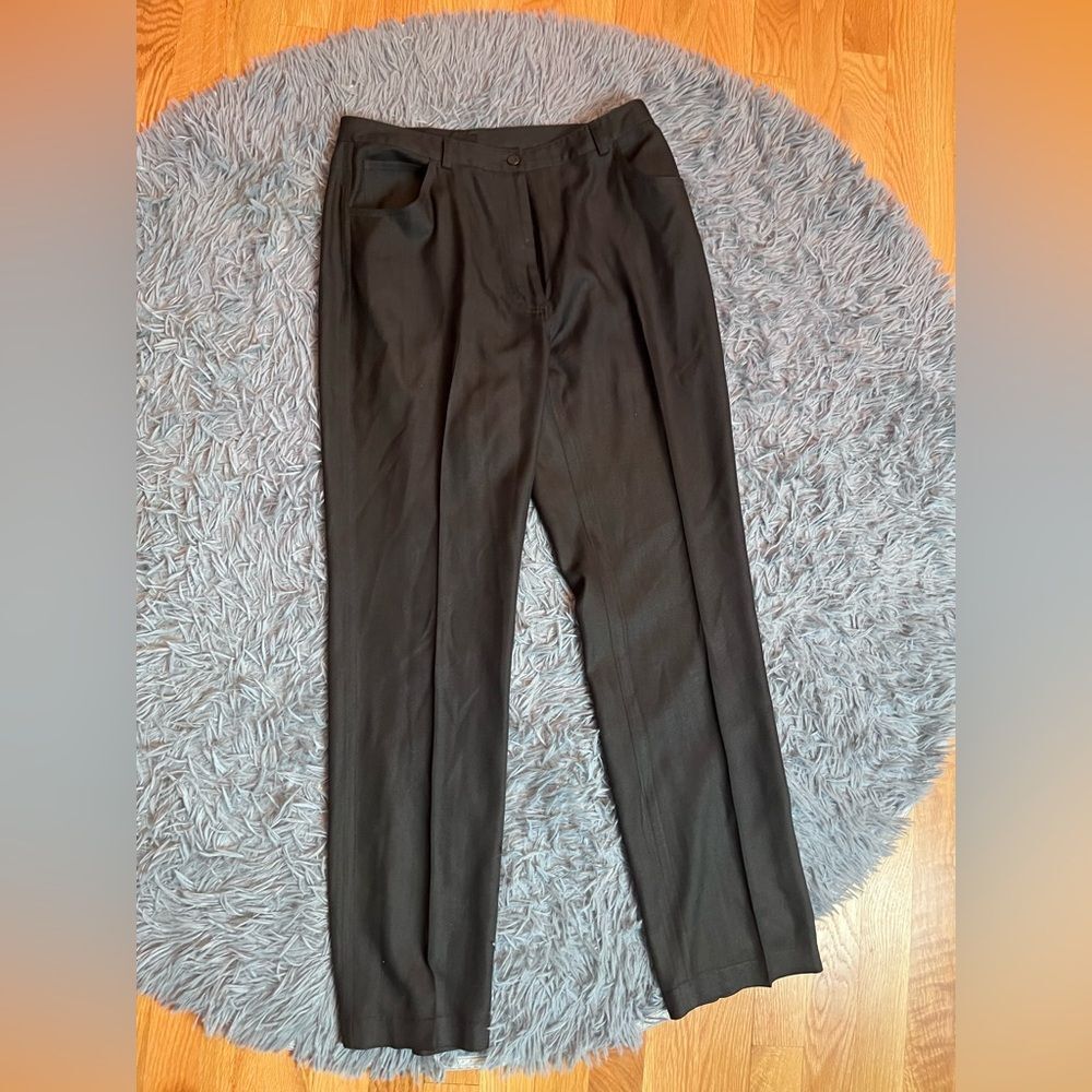 EP Pro Vintage Black Herringbone Silk Pants Size 8